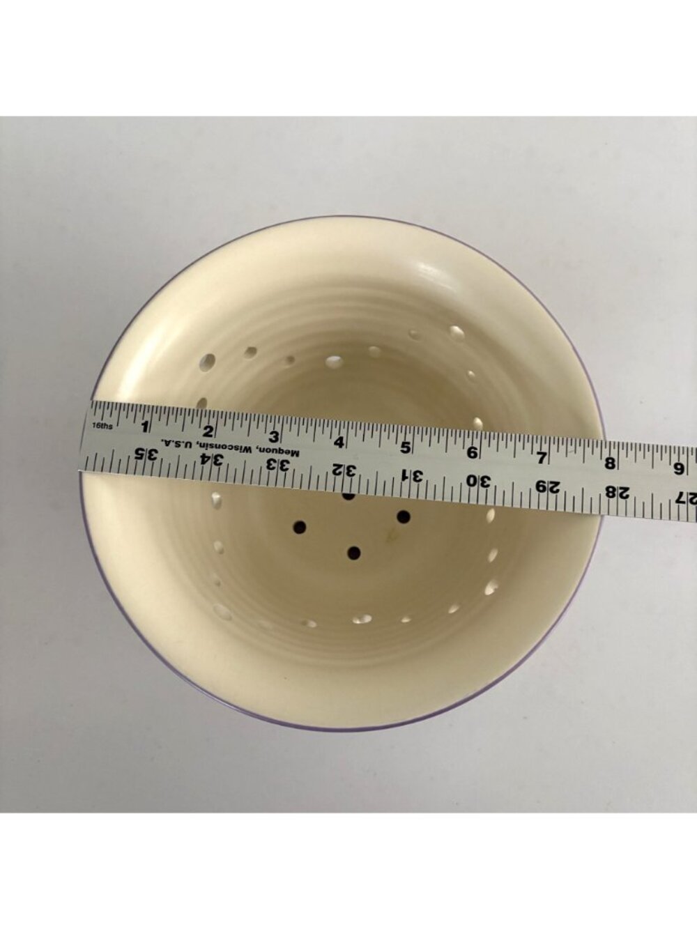 Strawberry Blueberry Fruit Flower Ceramic Colander with Tray Cottage Farmhouse - Picture 9 of 9